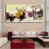 Motley Flowers Handmade Floret Contemporary Texture Canvas Artwork for Room Wall Disposition