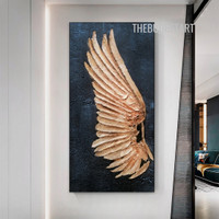 Golden Feather Handmade Heavy Knife Canvas Abstract Contemporary Wall Hanging Art for Room Getup Golden Feather Handmade Heavy Knife Canvas Abstract Contemporary Wall Hanging Art for Room Getup