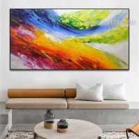 Colorific Smirch 100% Artist Handmade Heavy Texture Abstract Modern Art on Canvas for Room Wall Garnish