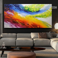 Colorific Smirch Abstract Modern Handmade Acrylic Canvas Artwork for Wall Hanging Garniture
