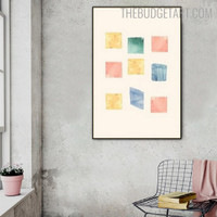 Chromatic Blockish Abstract Minimalist Modern Artwork Image Canvas Print for Wall Ornament