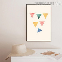 Trigons Abstract Minimalist Modern Artwork Picture Canvas Print for Wall Assortment