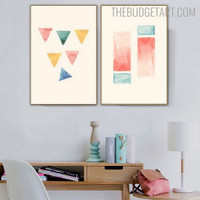 Triangles Rectangles Abstract Minimalist Modern Painting Photograph Canvas Print for Wall Outfit