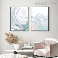 Blurs Stigma Abstract Marble Modern Painting Picture Canvas Print for Room Wall Embellishment