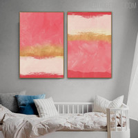 Blush Ink Abstract Contemporary Modern Painting Picture Canvas Print for Room Wall Ornament