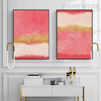 Blush Ink Abstract Contemporary Modern Painting Picture Canvas Print for Room Wall Ornamentation