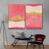 Blush Ink Abstract Contemporary Modern Painting Picture Canvas Print for Room Wall Outfit