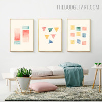 Colorific Shapes Abstract Minimalist Modern Painting Photo Canvas Print for Wall Adornment