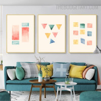 Colorific Shapes Abstract Minimalist Modern Painting Photo Canvas Print for Wall Outfit