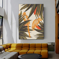 Tropic Leafed Abstract Botanical Modern Painting Picture Canvas Print for Room Wall Garnish