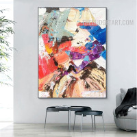 Colorific Specks Abstract Contemporary Handmade Knife Canvas Artwork by Experienced Artist for Room Wall Getup