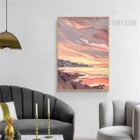 Hills Sand Abstract Handmade Texture Knife Canvas Landscape Art Done By Artist for Room Wall Ornamentation