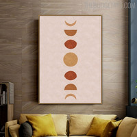 Moons Abstract Scandinavian Modern Painting Picture Canvas Print for Room Wall Illumination