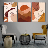 Dame Face Abstract Figure Modern Painting Photo Canvas Print for Room Wall Getup