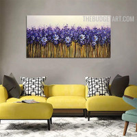 Colorific Daffodils Steaks Abstract Handmade Knife Canvas Floret Painting Done By Artist for Room Wall Getup