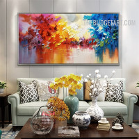 Colorific Smears Spots Handmade Palette Canvas Abstract Contemporary Wall Art for Room Trimming