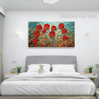 Daffodils 100% Handmade Palette Abstract Floret Canvas Painting Wall Accent Trimming