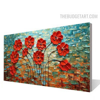 Daffodils Spots Abstract Floret Handmade Knife Art On Canvas Done By Artist for Room Wall Moulding