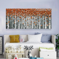 Wild Trees Famous Abstract Handmade Palette Canvas Abstract Botanical Artwork for Room Wall Garniture