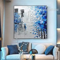 Couple Walk Trees Handmade Palette Canvas Abstract Landscape Wall Painting Assortment