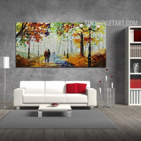 Arbor Land People Abstract Landscape Handmade Palette Canvas Painting for Room Wall Assortment