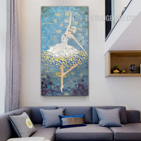 Ballet Dancer Modern Abstract Palette Knife Canvas Painting Wall Art for Room Wall Decoration