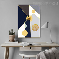 Golden Spots Abstract Nordic Artwork Pic Canvas Print for Room Wall Moulding