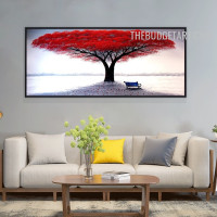 Tree Shadow Leaves Spot Abstract Botanical Handmade Acrylic Canvas Painting for Room Wall Décor