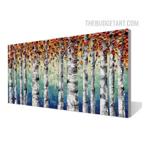 Motley Tree Colourful Handmade Palette Abstract Botanical Wall Art on Canvas for Room Garnish