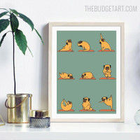 Pugs Nordic Animal Contemporary Painting Picture Canvas Print for Room Wall Garnish