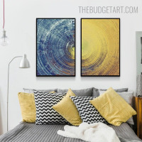 Yellow Mix Blue Abstract Nordic Painting Photo Canvas Print for Room Wall Decor