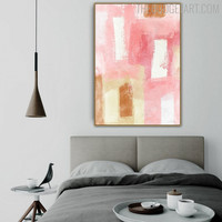 Bold Line Splotch Abstract Contemporary Modern Painting Picture Canvas Print for Room Wall Décor