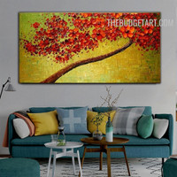 Blossom Arbor Spots Handmade Palette Canvas Abstract Floret Wall Art for Room Onlay