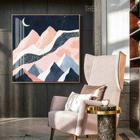 Colorific Mountains Abstract Naturescape Modern Painting Picture Canvas Print for Room Wall Getup