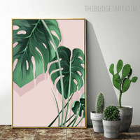 Tropical Monstera Leaves Abstract Floral Modern Painting Picture Canvas Print for Room Wall Finery