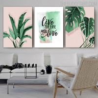 Banana Monstera Leaves Abstract Floral Modern Painting Picture Canvas Print for Room Wall Illumination