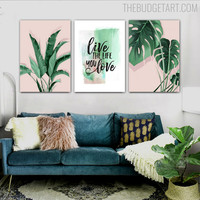 Banana Monstera Leaves Abstract Floral Modern Painting Picture Canvas Print for Room Wall Drape