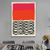 Zigzag Streak Abstract Geometric Modern Painting Picture Canvas Print for Room Wall Outfit