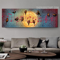 Musical Symbols Bird Artist Handmade Famous Abstract Modern Animal Texture Canvas Wall Hanging Art for Moulding