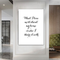 My Home Abstract Typography Modern Painting Picture Canvas Print for Room Wall Décor