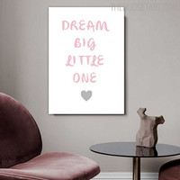Dream Big Animated Quote Modern Painting Picture Canvas Print for Room Wall Molding