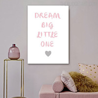 Dream Big Animated Quote Modern Painting Picture Canvas Print for Room Wall Tracery