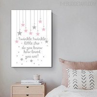 Little Star Animated Quote Modern Painting Picture Canvas Print for Room Wall Décor