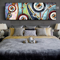 Bold Line Circles Handmade Acrylic Canvas Geometric Abstract Art Done By Artist for Room Wall Assortment