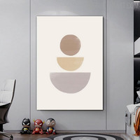 Ball Shaped Abstract Scandinavian Modern Painting Picture Canvas Print for Room Wall Drape