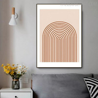 Twirly Line Abstract Scandinavian Modern Painting Picture Canvas Print for Room Wall Equipment