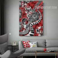 Motley Guitar Keys 100% Artist Handmade Contemporary Abstract Knife Canvas Painting for Room Wall Trimming