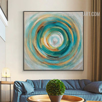 Roundly Smears Contemporary Abstract Handmade Texture Canvas Painting for Room Wall Finery