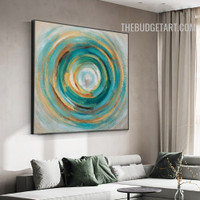 Roundly Smears Handmade Abstract Contemporary Texture Canvas Painting Wall Hanging Trimming