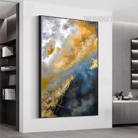 Hued Marks Handmade Texture Abstract Modern Canvas Painting Done By Artist for Room Wall Décor